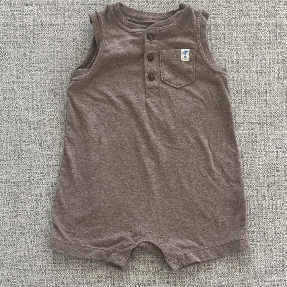 Carter's Brown Baby Romper with Buttons